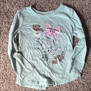 Jumping Beans Mint Green Butterfly Long Sleeve Tee